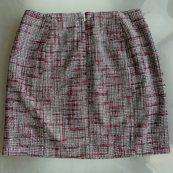 Banana Republic - Tweed Petite Mini Skirt Red Deep Garnet Burgundy - Size 2P - Picture 9 of 9
